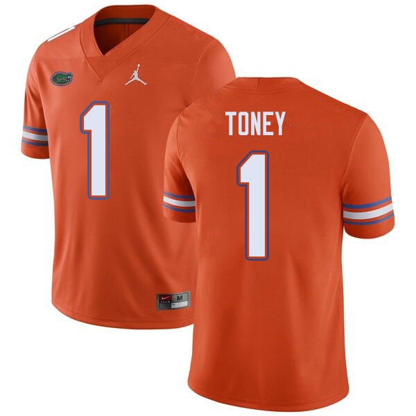 Jordan Brand Men #1 Kadarius Toney Florida Gators College Football Jerseys Orange